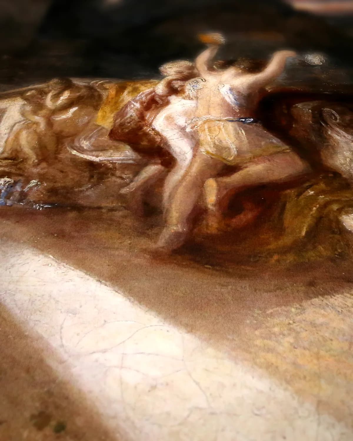 Het afscheid van Hero en Leander op geweven fluweel, uitsnede 3 van 3