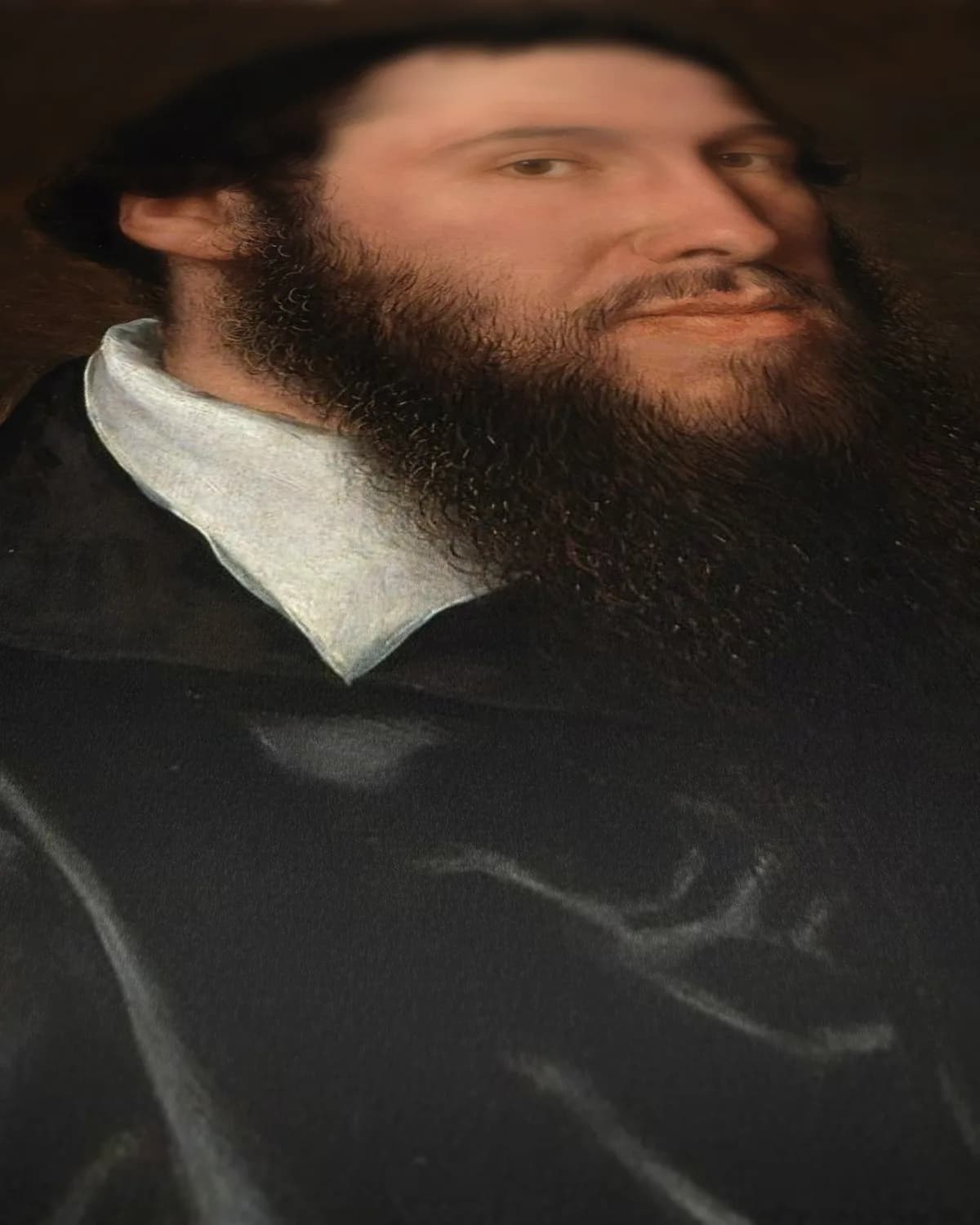 Portret van Antoine Perrenot de Granvelle op geweven fluweel, uitsnede 3 van 3