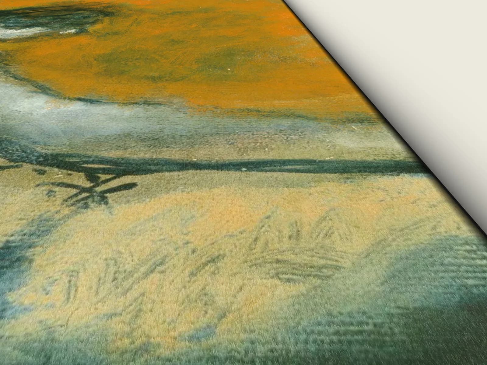 Danseressen aan de barre van Edgar Degas op geweven fluweel, schuin van dichtbij gezien