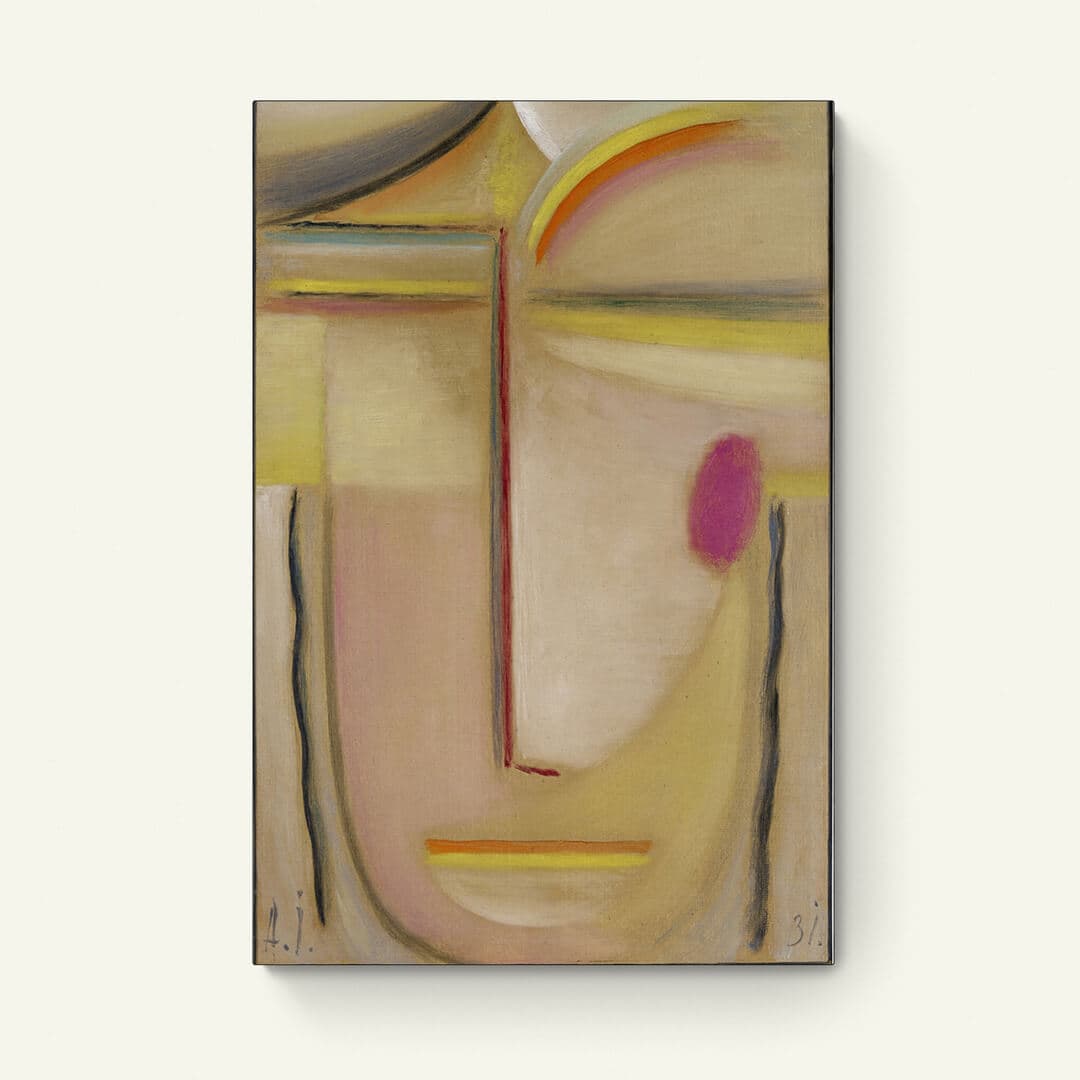 Abstract hoofd, goud en roze – Alexej von Jawlensky