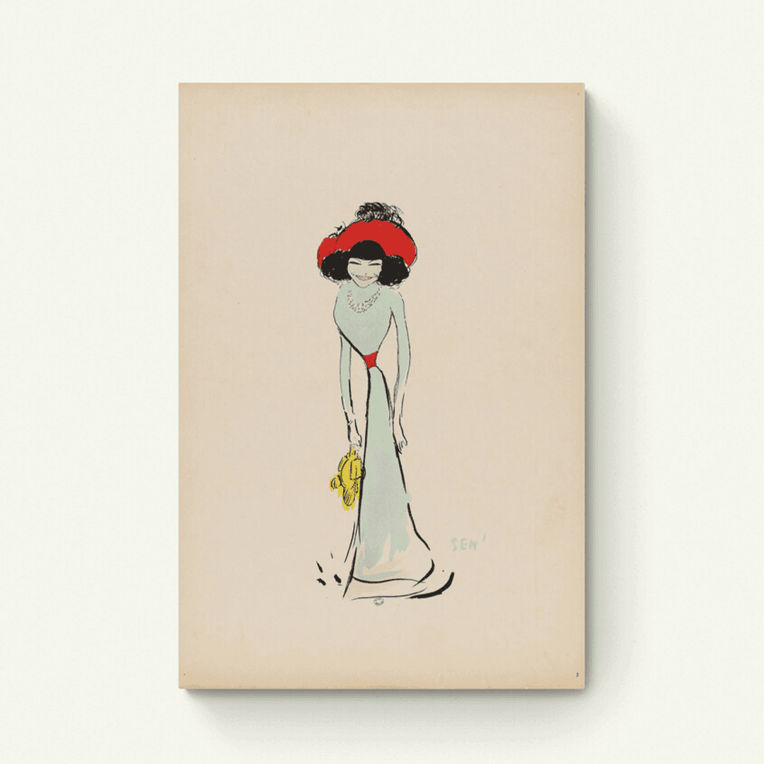 "Album "le Turf" par Sem; Polaire". Lithographie couleur.