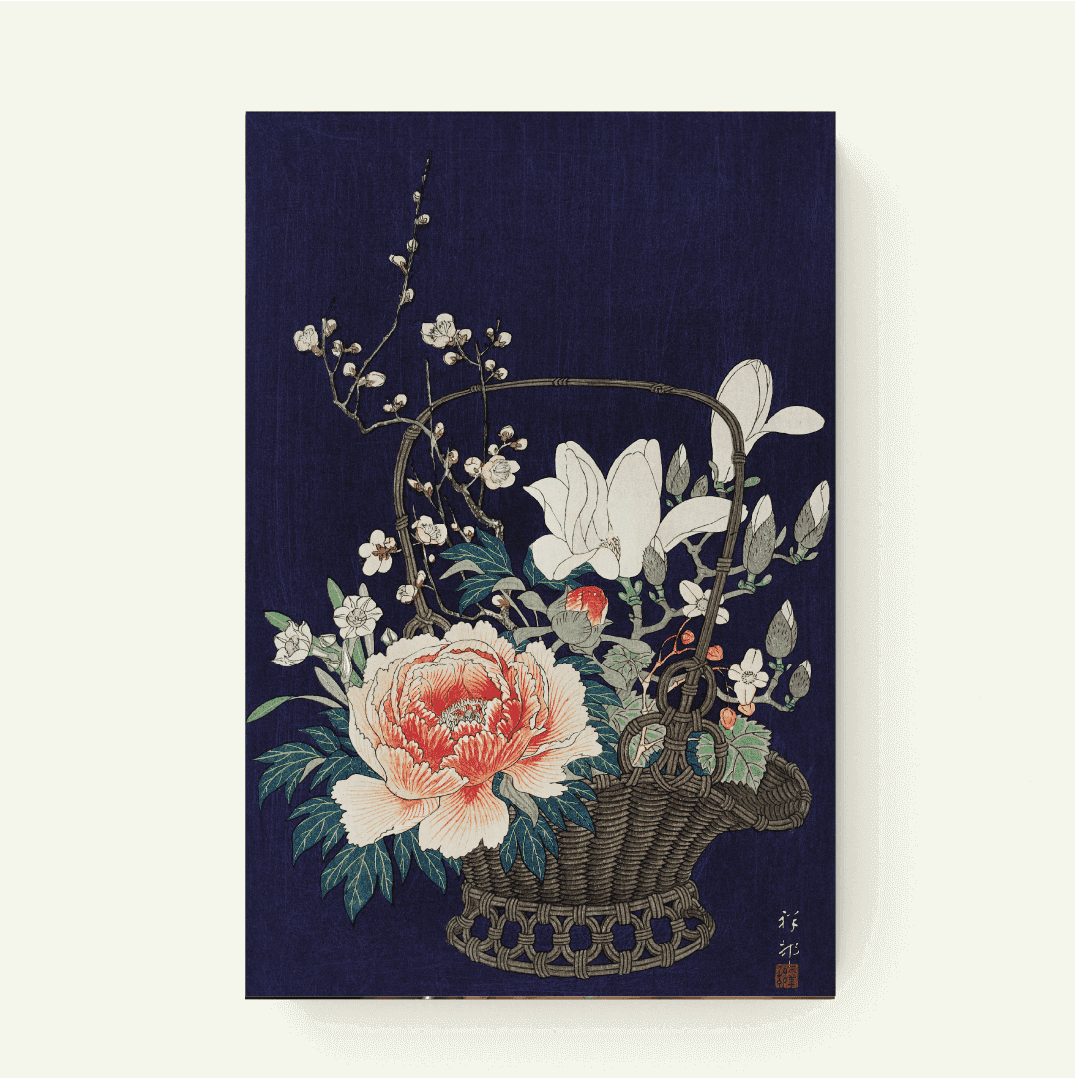 Bamboo bloemenmand – Ohara Koson