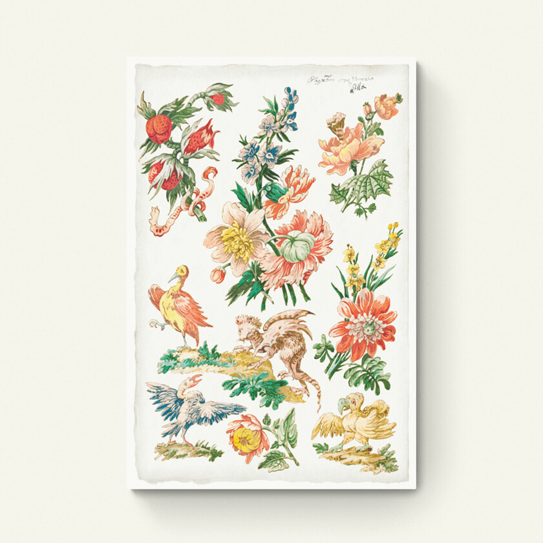 Bloemenontwerp met vogels