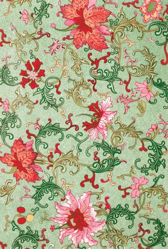 Bloemenpatroon lichtgroen/roze – Owen Jones