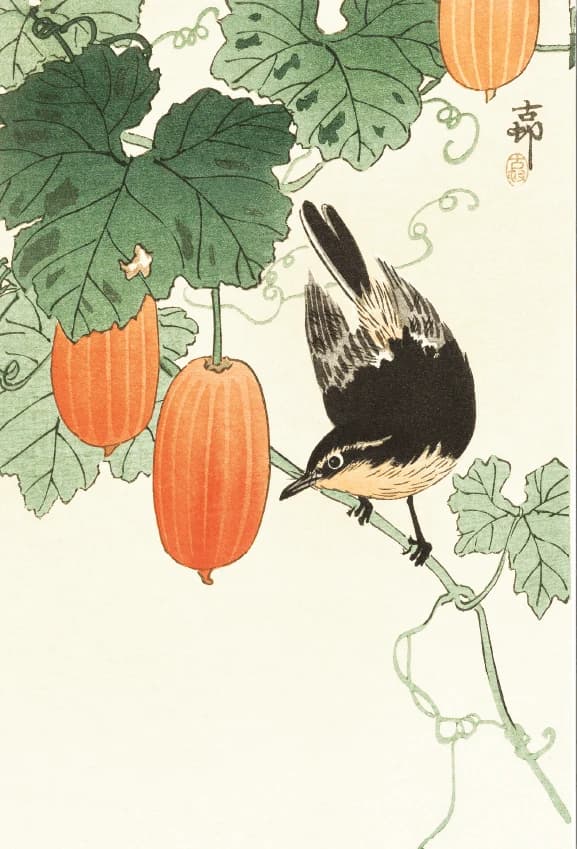 Blauwe paradijsvogel – Ohara Koson