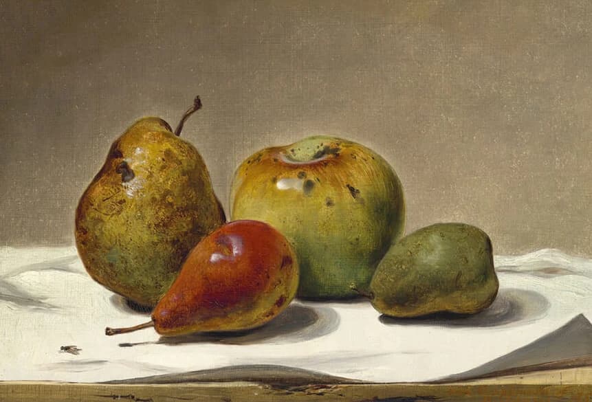Drie Peren en een Appel (1857) – David Johnson