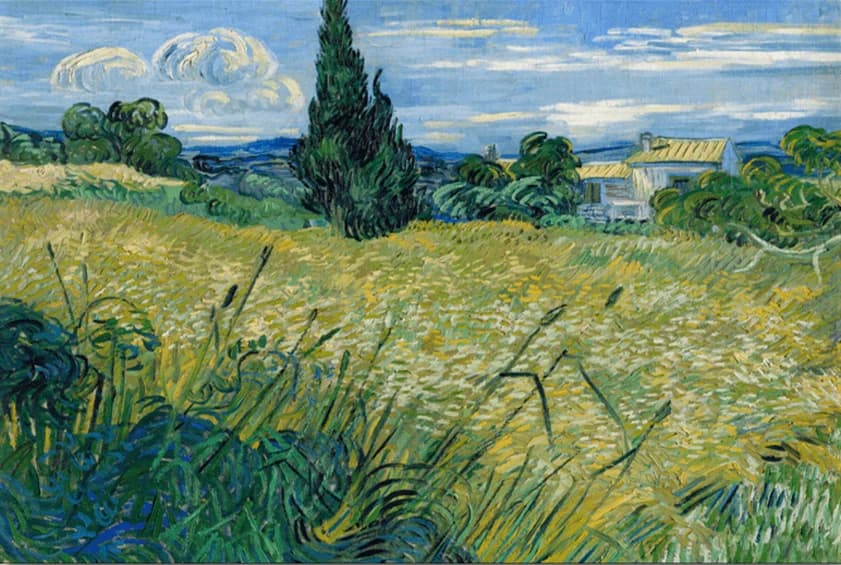 Groene tarweveld met cipres – Vincent van Gogh