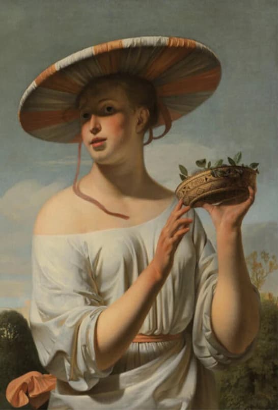 Meisje met een brede hoed – Caesar Boëtius van Everdingen