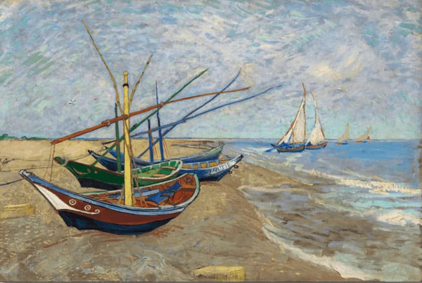 Vissersboten op het strand van Saintes-Maries – Vincent van Gogh