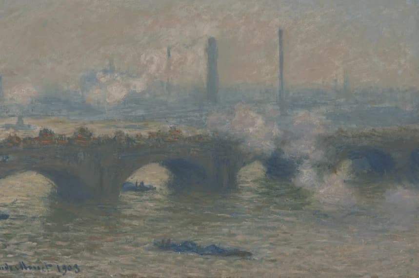 Waterloo brug, Grijze Dag – Claude Monet