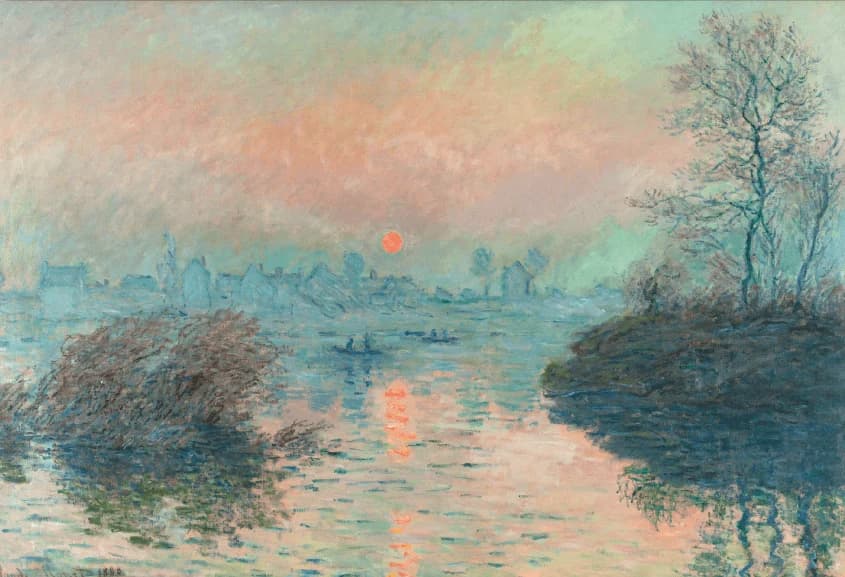 Zonsondergang op de Seine bij Lavacourt – Claude Monet