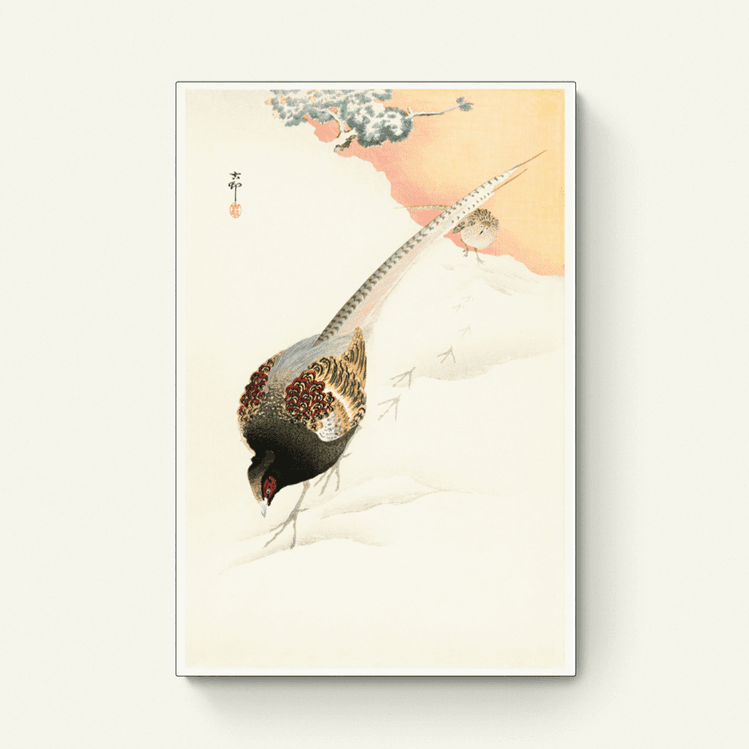 Fazant in de sneeuw – Ohara Koson