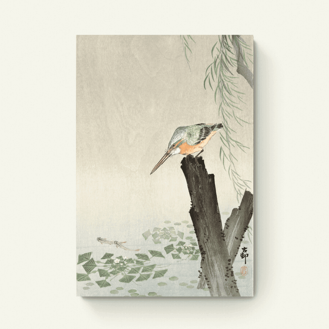 IJsvogel op een boomstronk – Ohara Koson