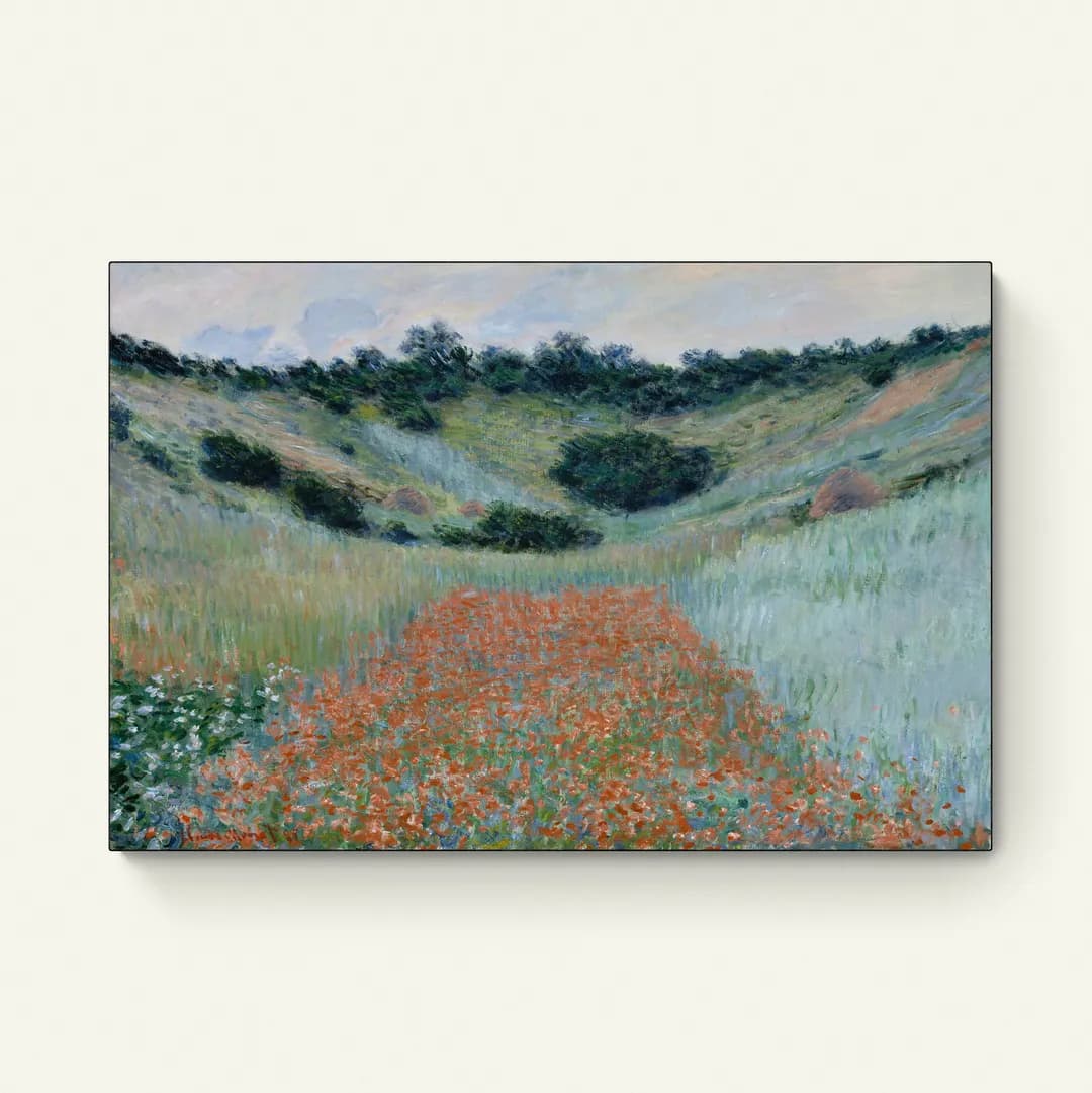 Klaprozen Veld in een Vallei bij Giverny – Claude Monet