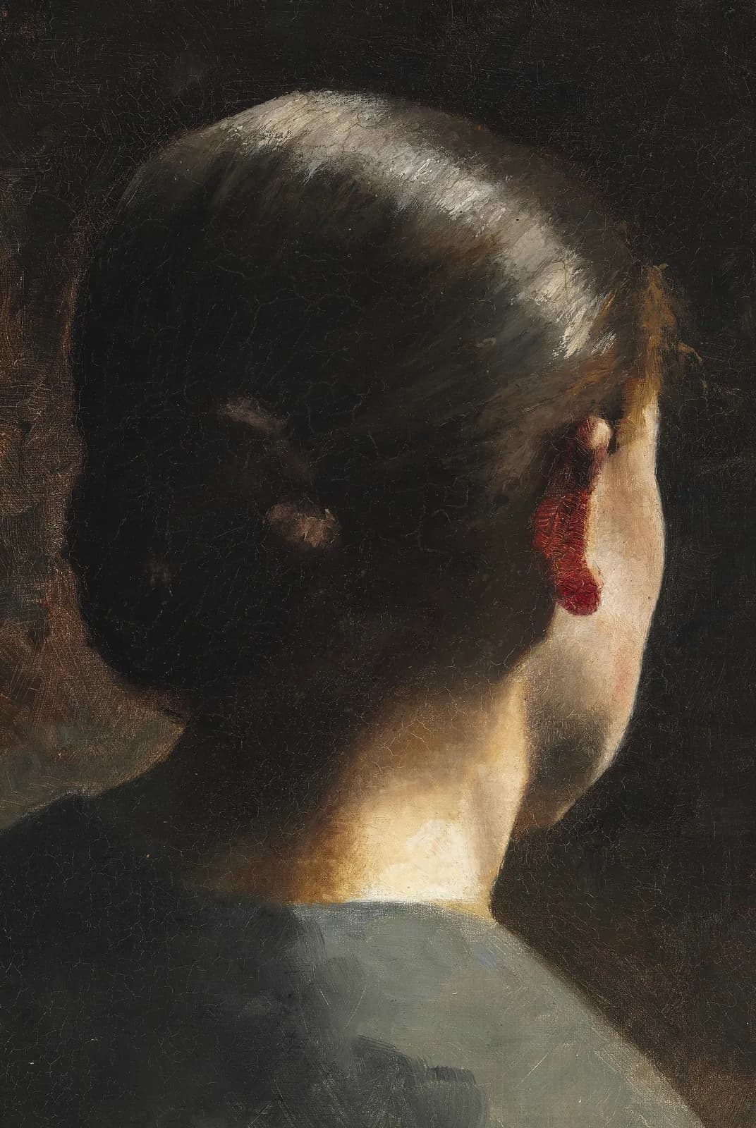 Anna Hammershøi op de rug gezien – Vilhelm Hammershøi