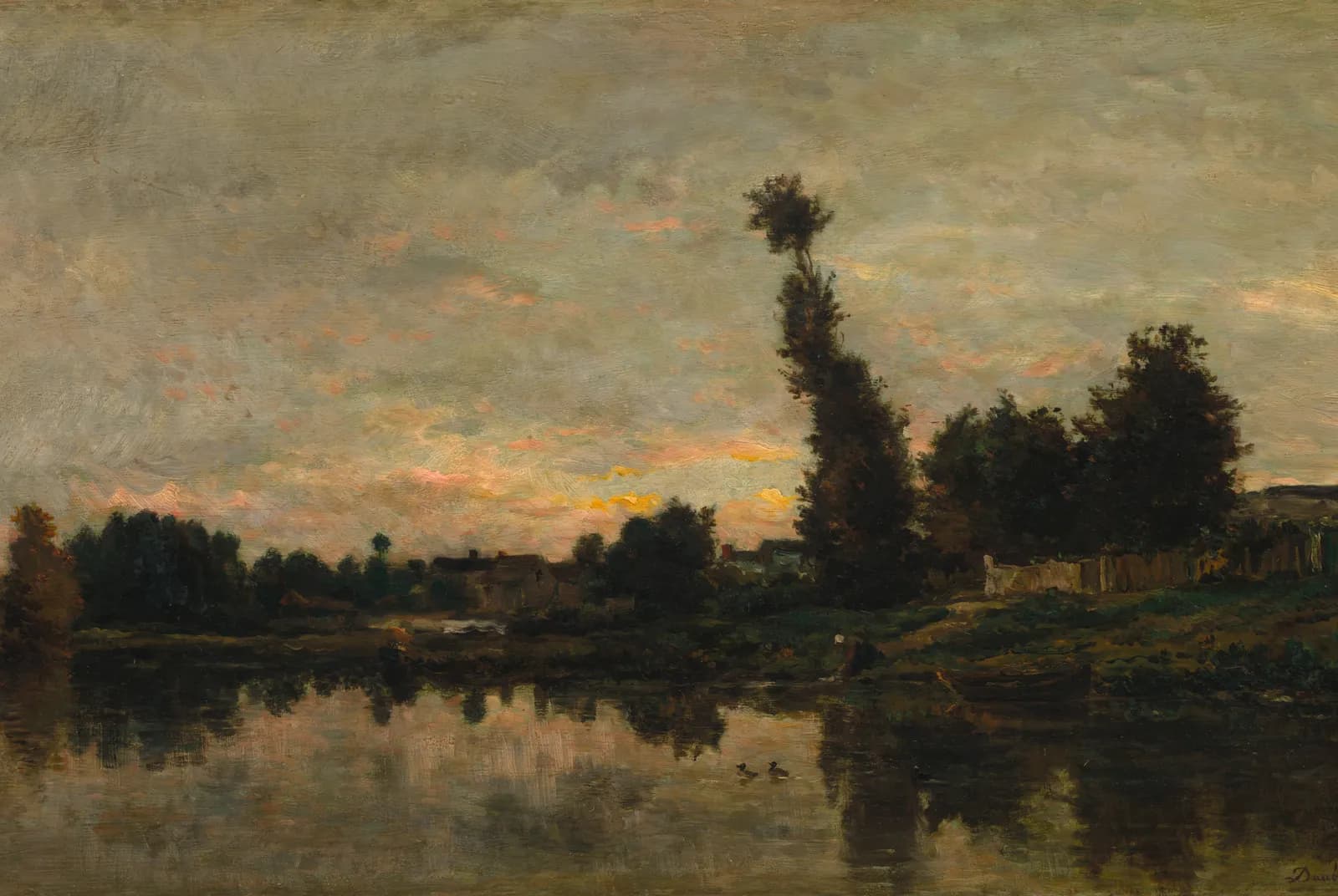 Avond aan de rivier – Charles-François Daubigny