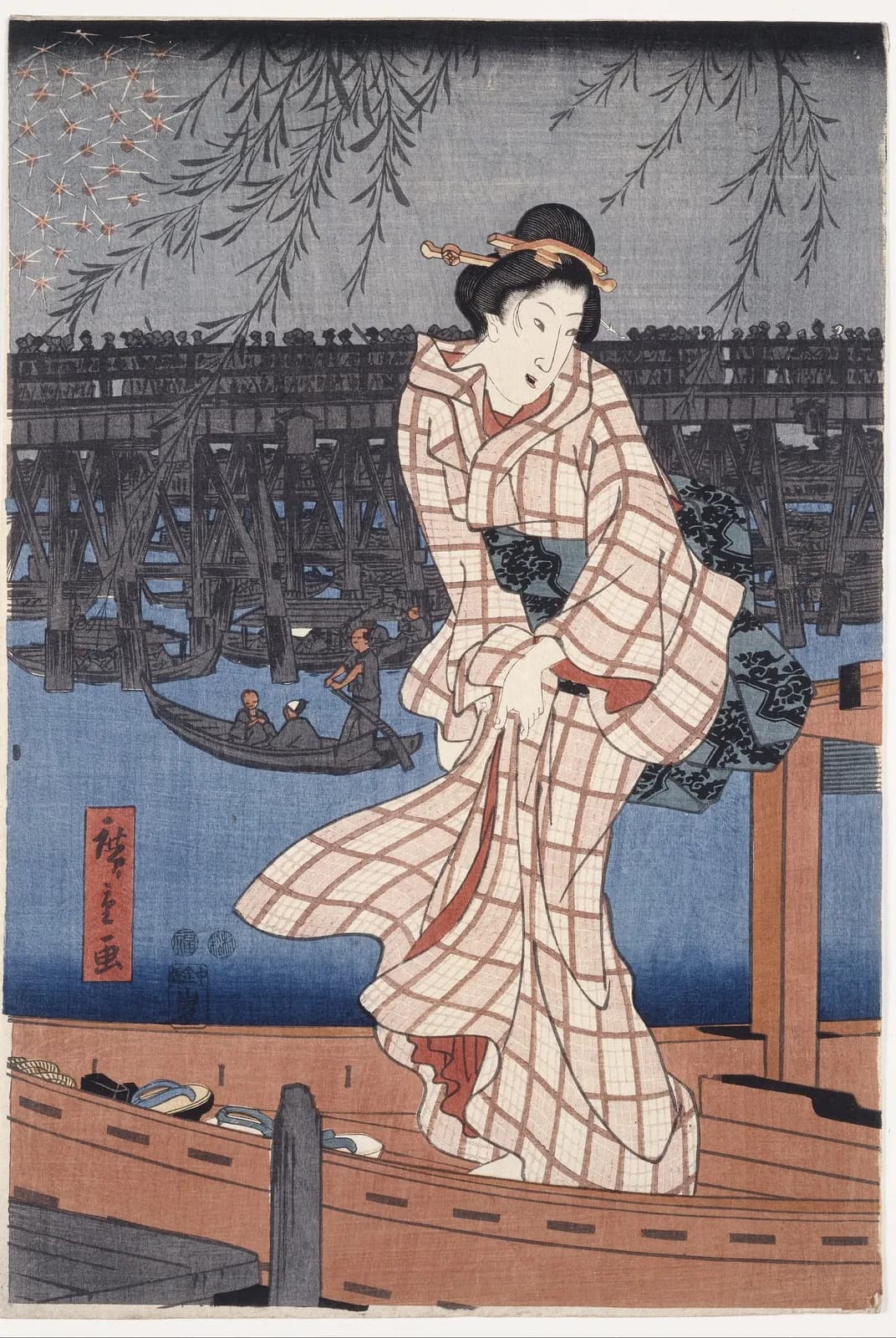 Avond aan de Sumida-rivier – Utagawa Hiroshige