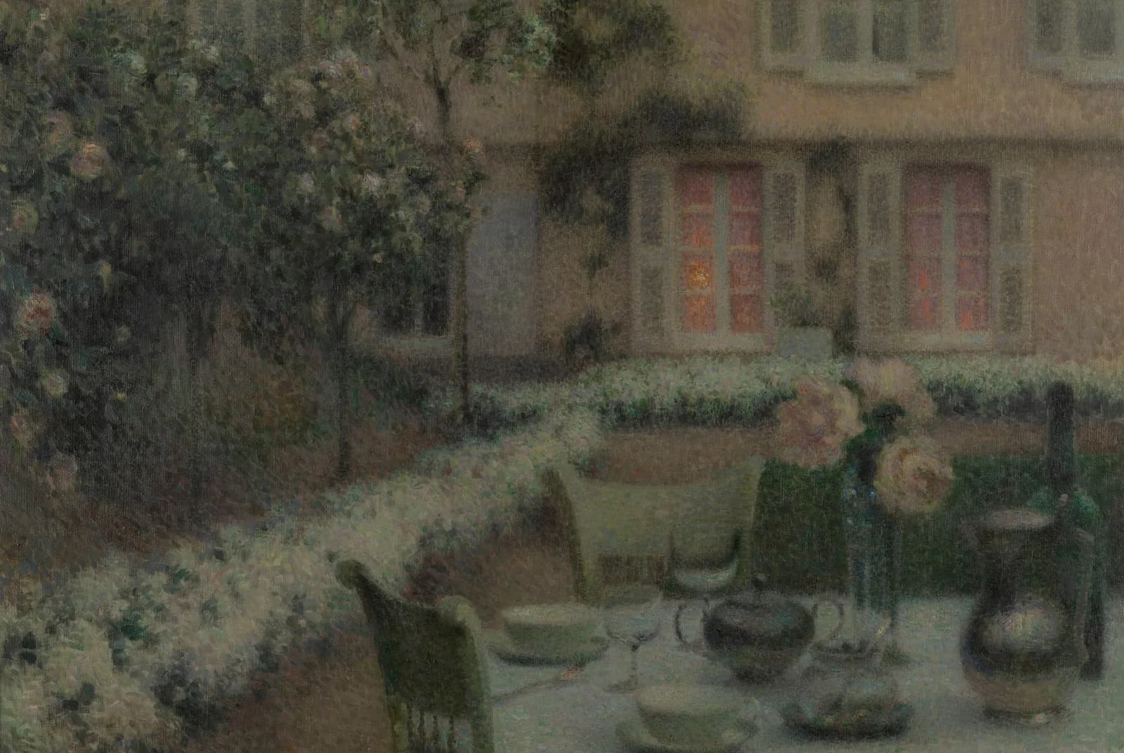 Avond in de rozentuin – Henri Le Sidaner