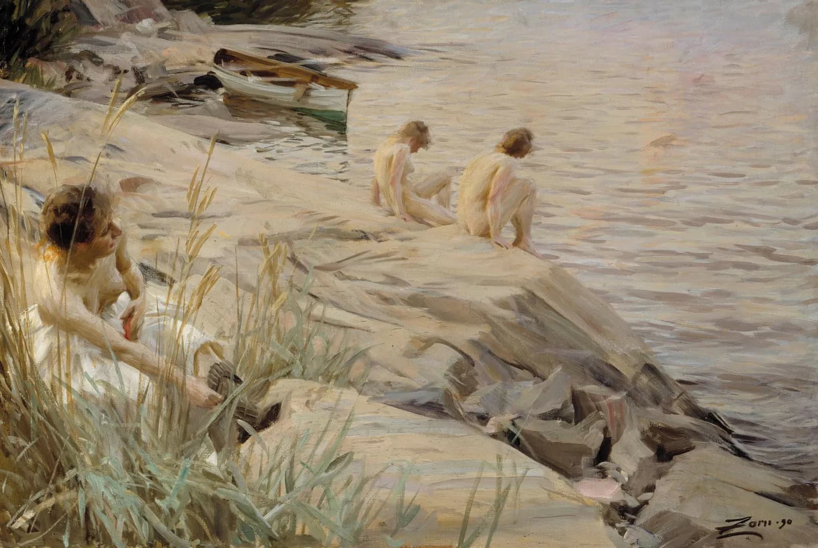 Badmeisjes op de rotsen – Anders Zorn