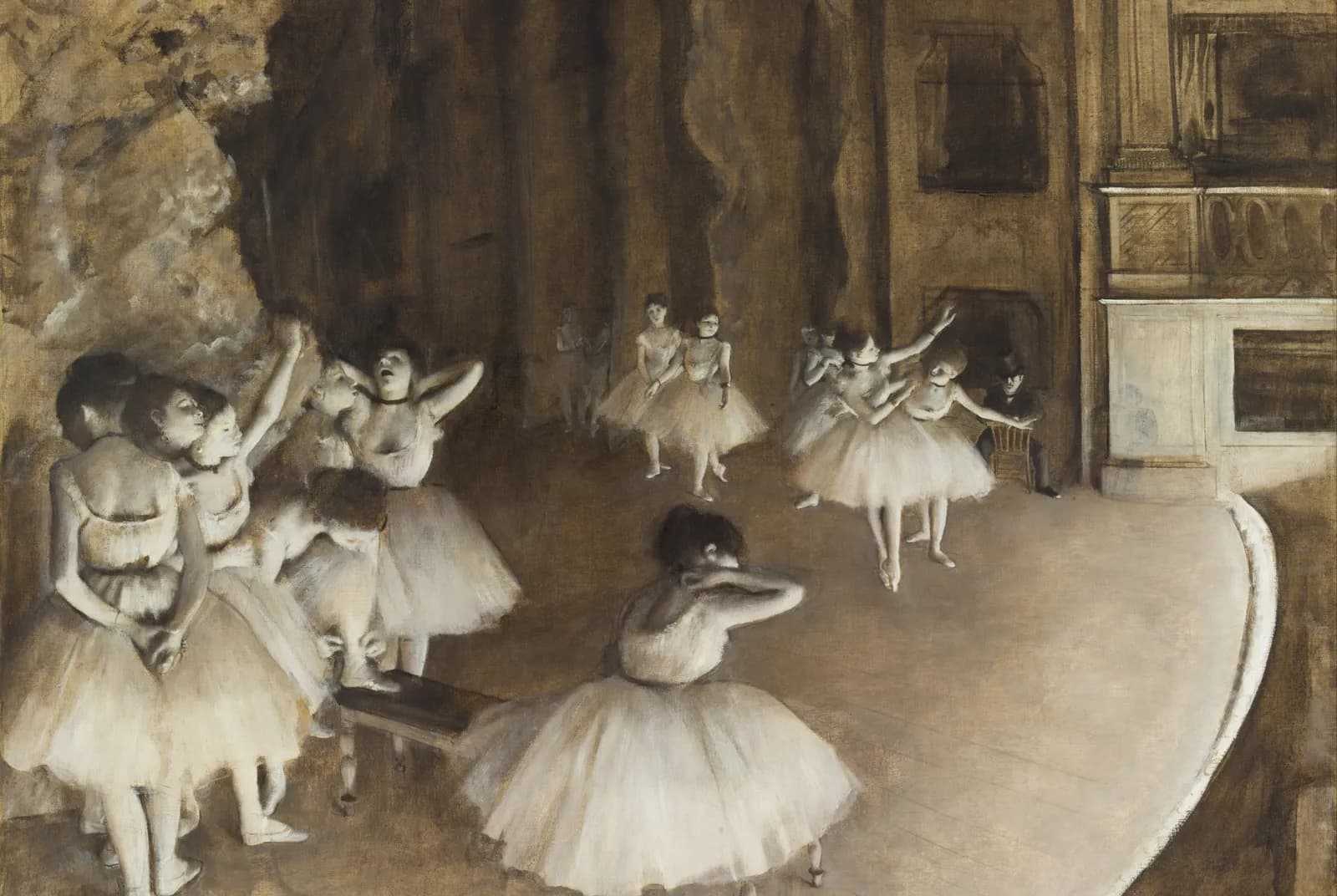 Balletrepetitie op het toneel – Edgar Degas