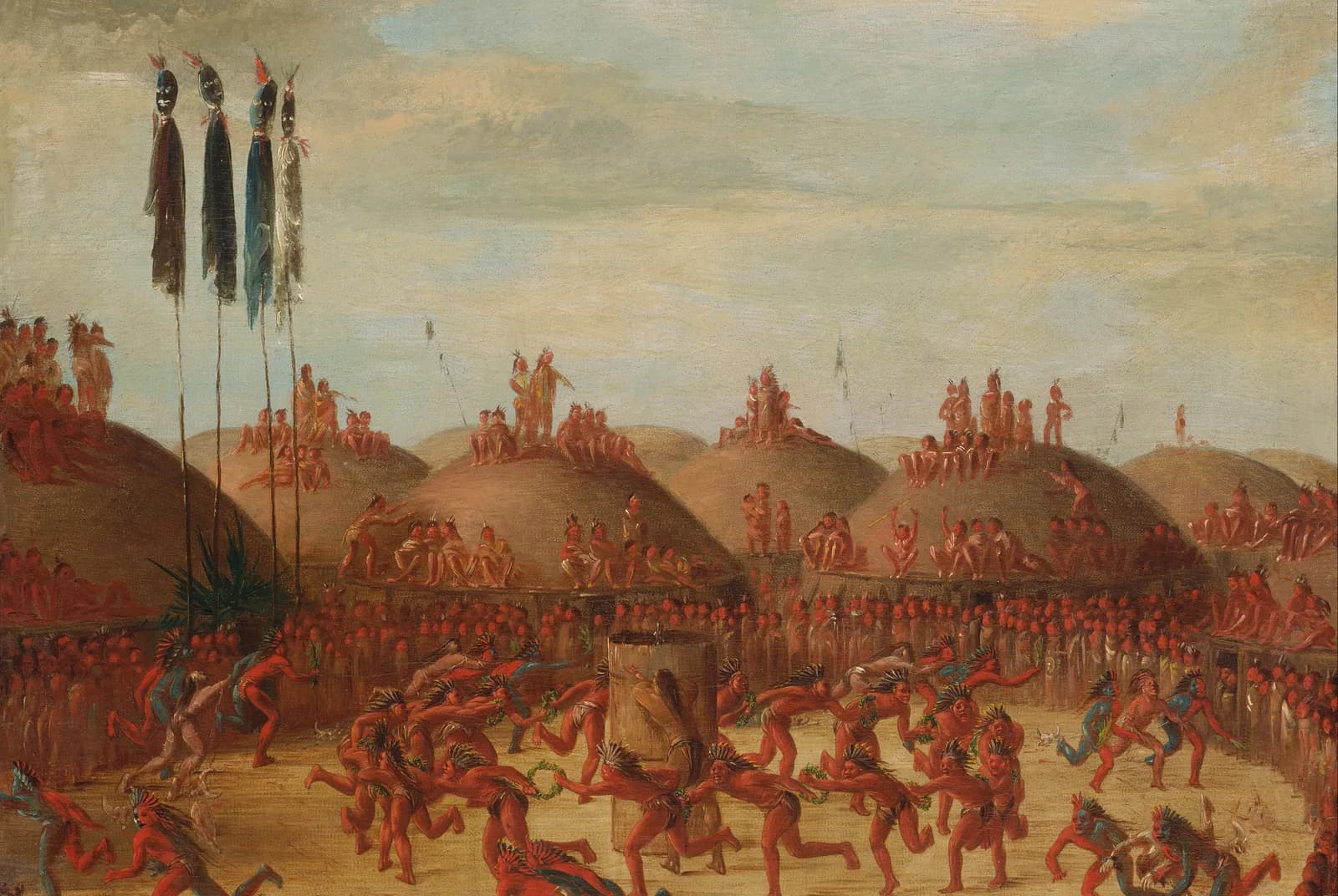 Balspel van de Choctaw — Bal Op – George Catlin