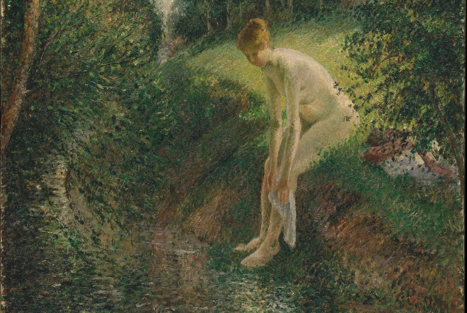 Badende in het bos – Camille Pissarro