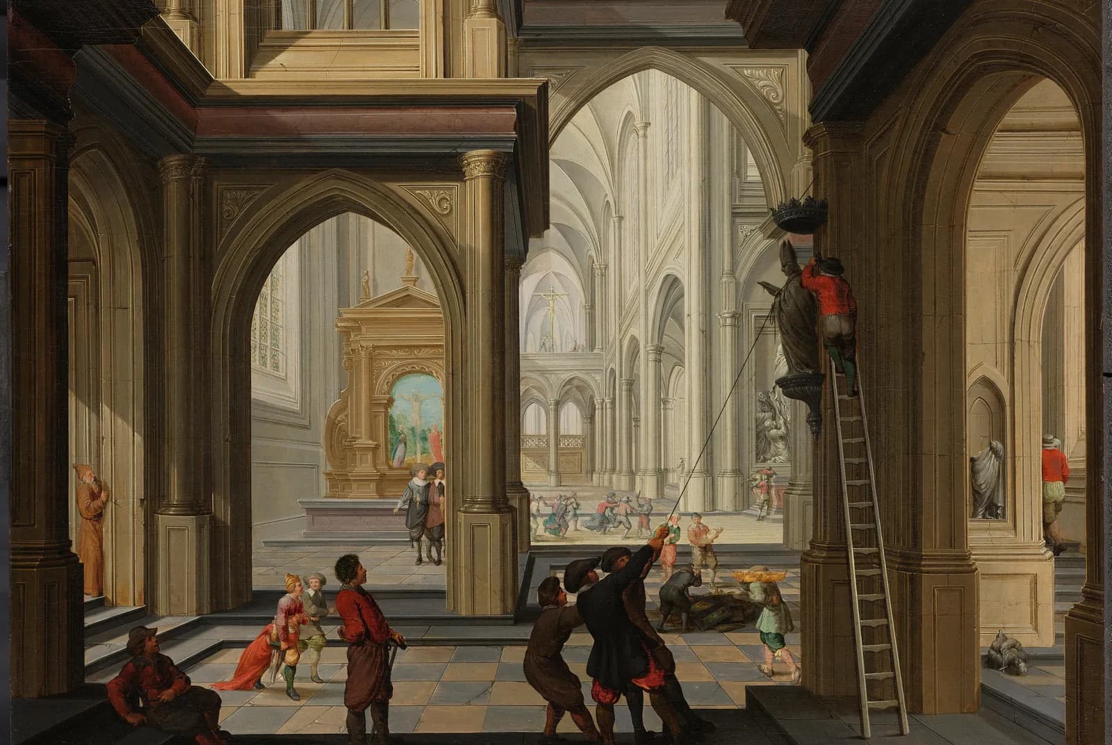 Beeldenstorm in een kerk – Dirck van Delen
