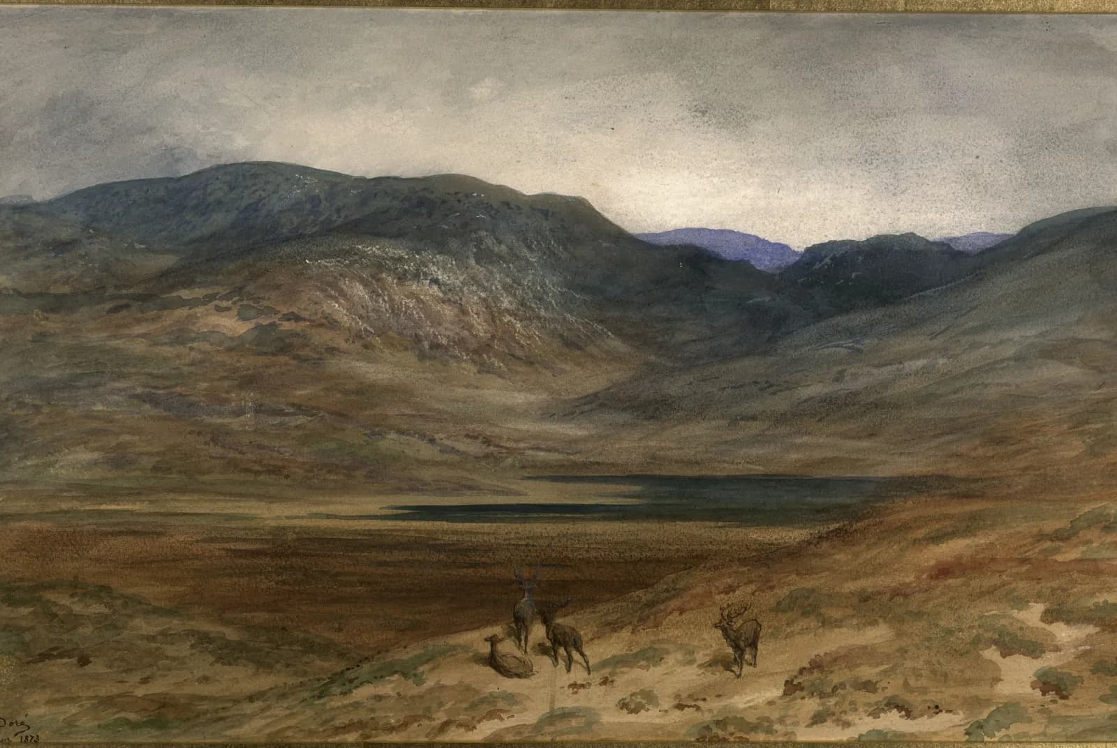Berglandschap met herten – Gustave Doré
