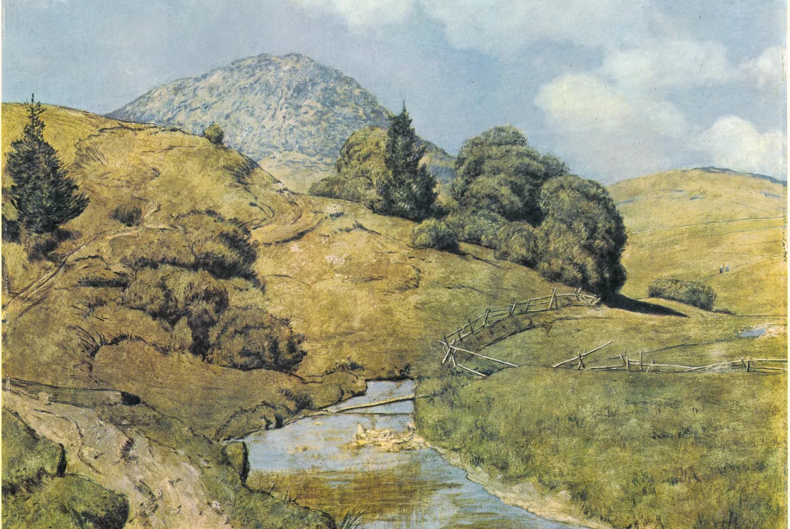 Berglandschap met kabbelende beek – Hans Thoma