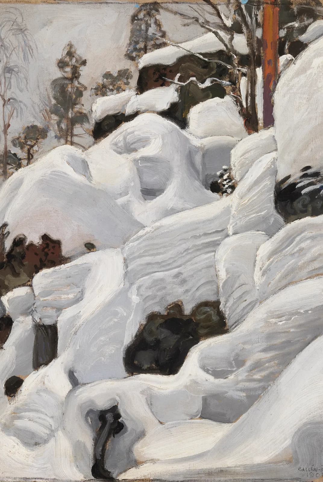 Besneeuwde rotsen – Akseli Gallen-Kallela
