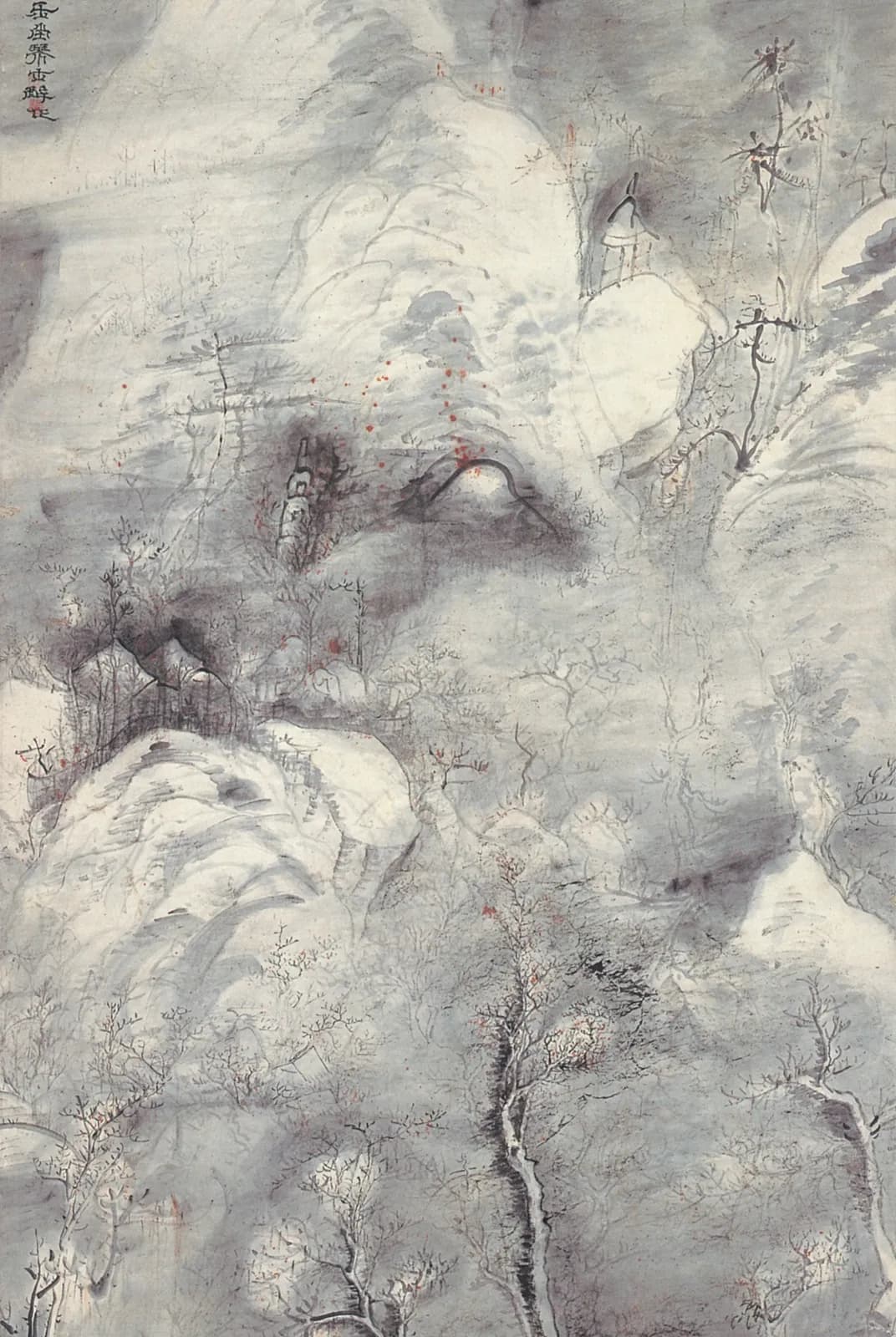 Bevroren wolken, zeefsel van poedersneeuw – Uragami Gyokudō