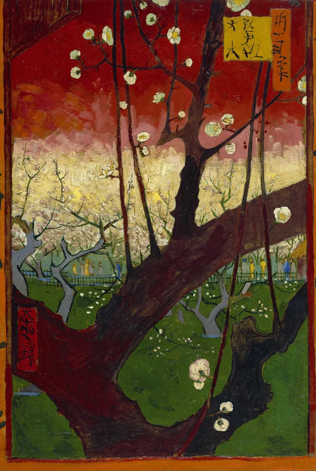 Bloeiende pruimenboomgaard naar Hiroshige – Vincent van Gogh