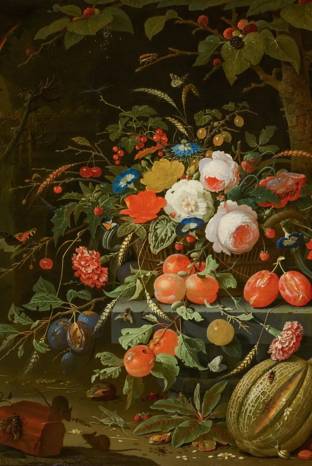 Bloemen en fruit – Abraham Mignon