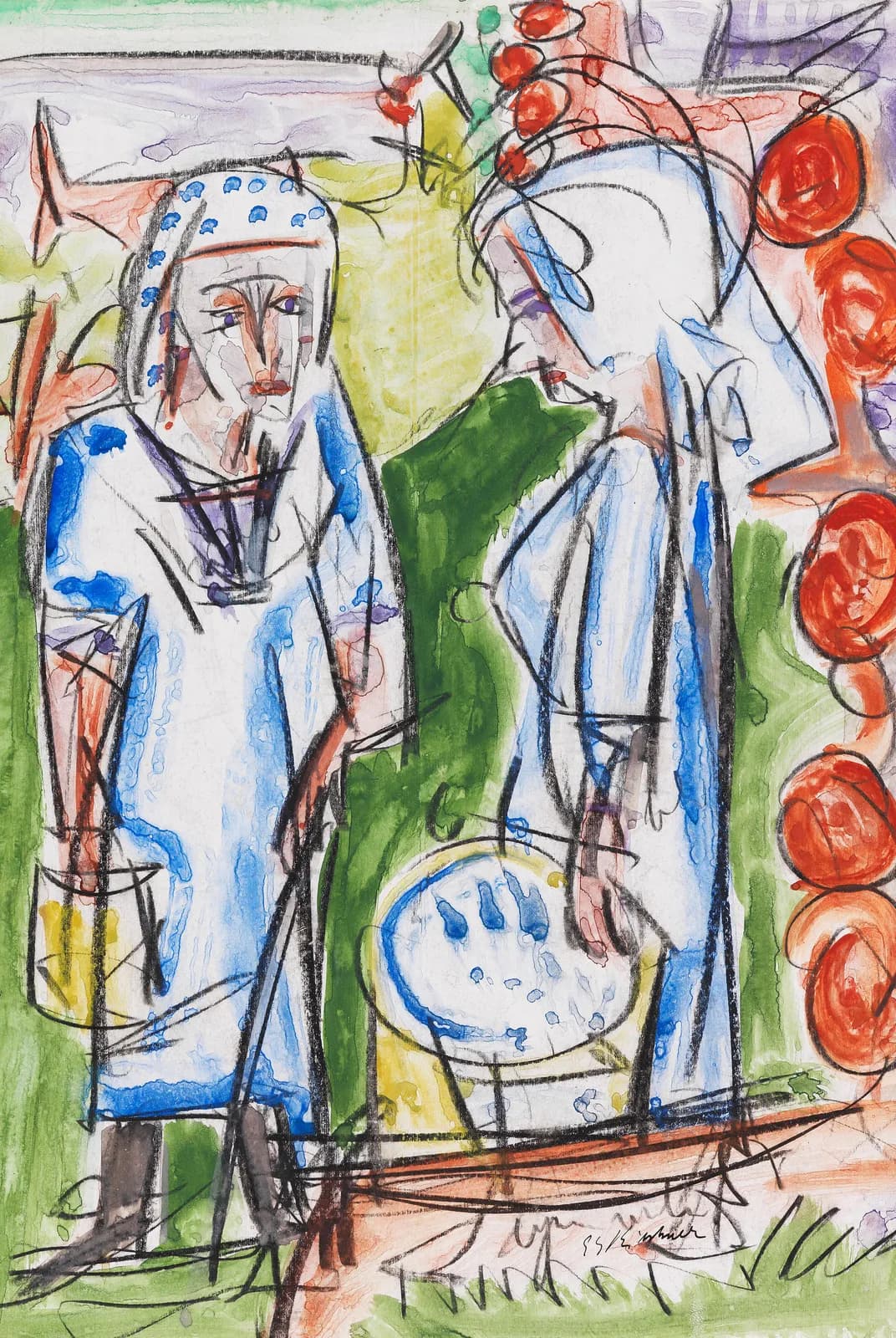 Boerinnen bij de bron op de Stafelalp – Ernst Ludwig Kirchner