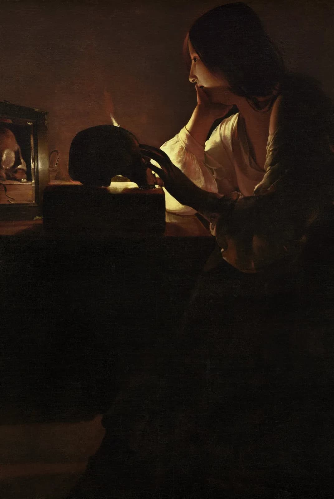Boetvaardige Magdalena met schedel – Georges de La Tour