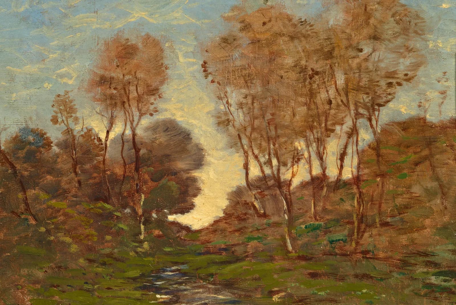Bospad in de herfstzon – Henri-Joseph Harpignies