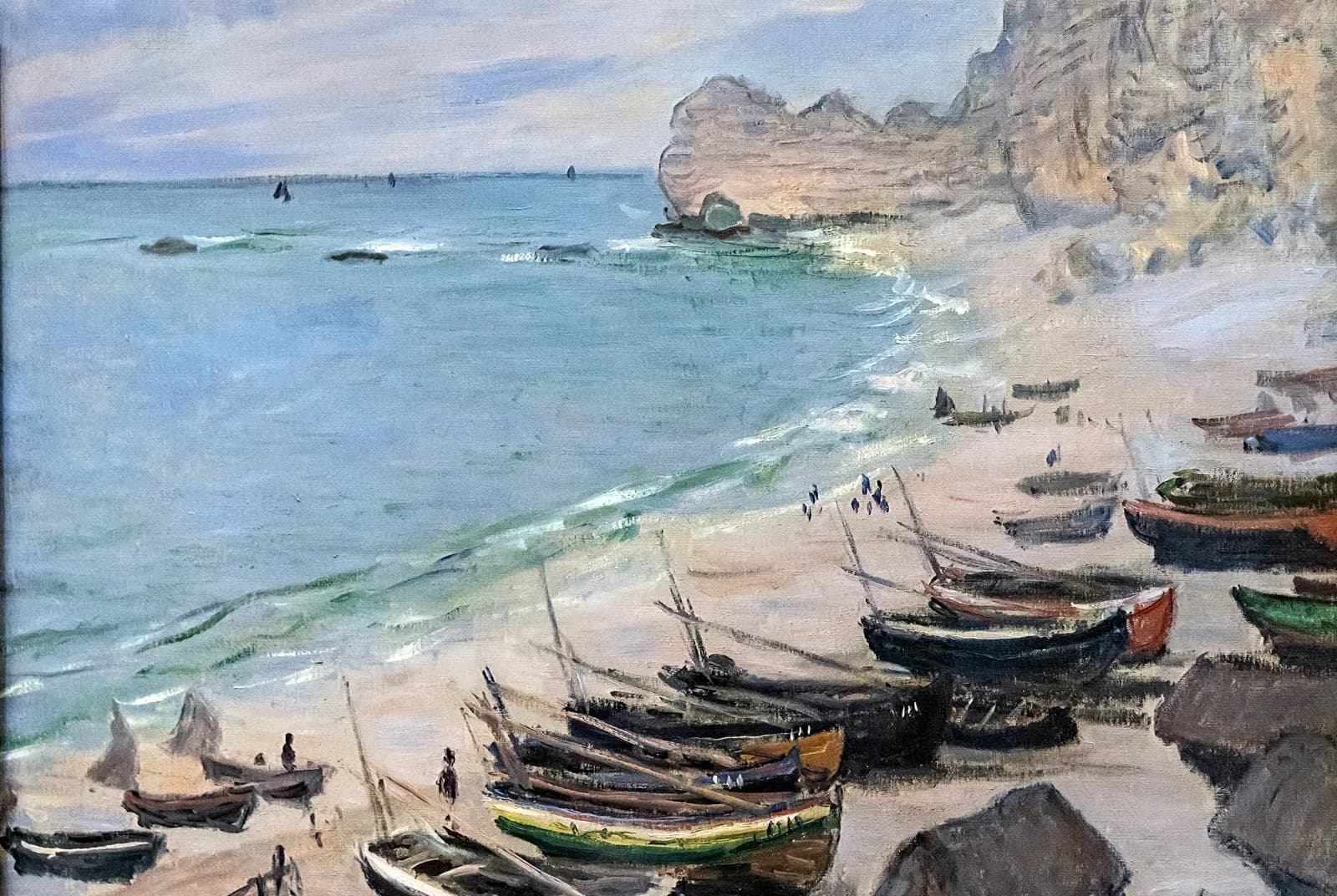 Boten op het strand bij Étretat – Claude Monet