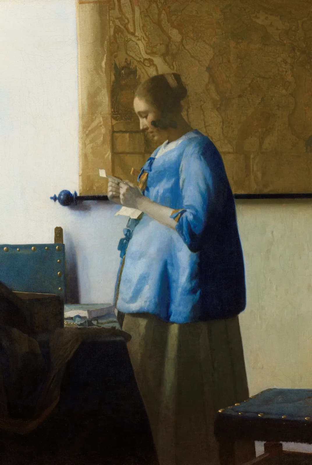 Brieflezende Vrouw in het Blauw – Johannes Vermeer