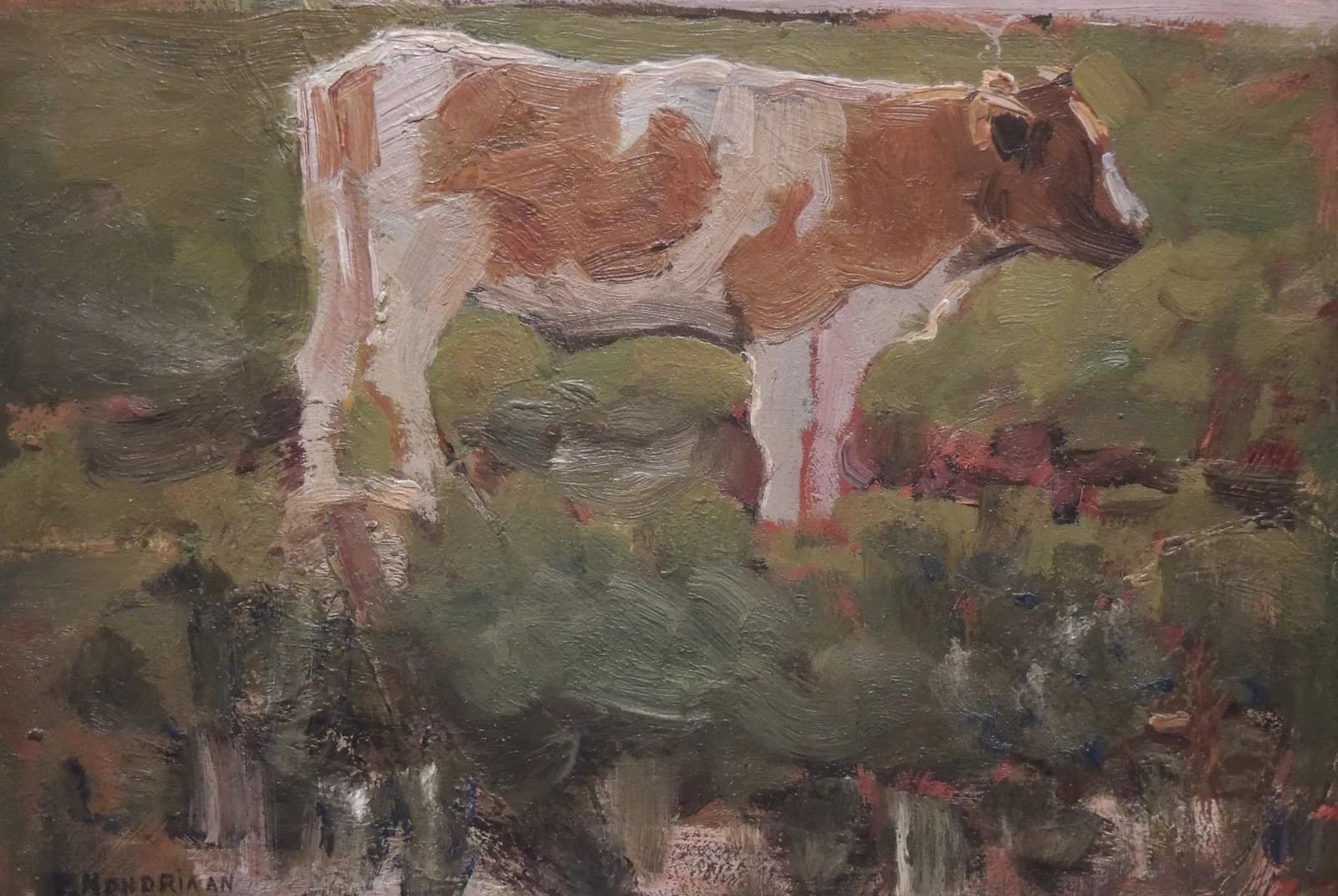 Bruin met witte vaars in de wei – Piet Mondrian