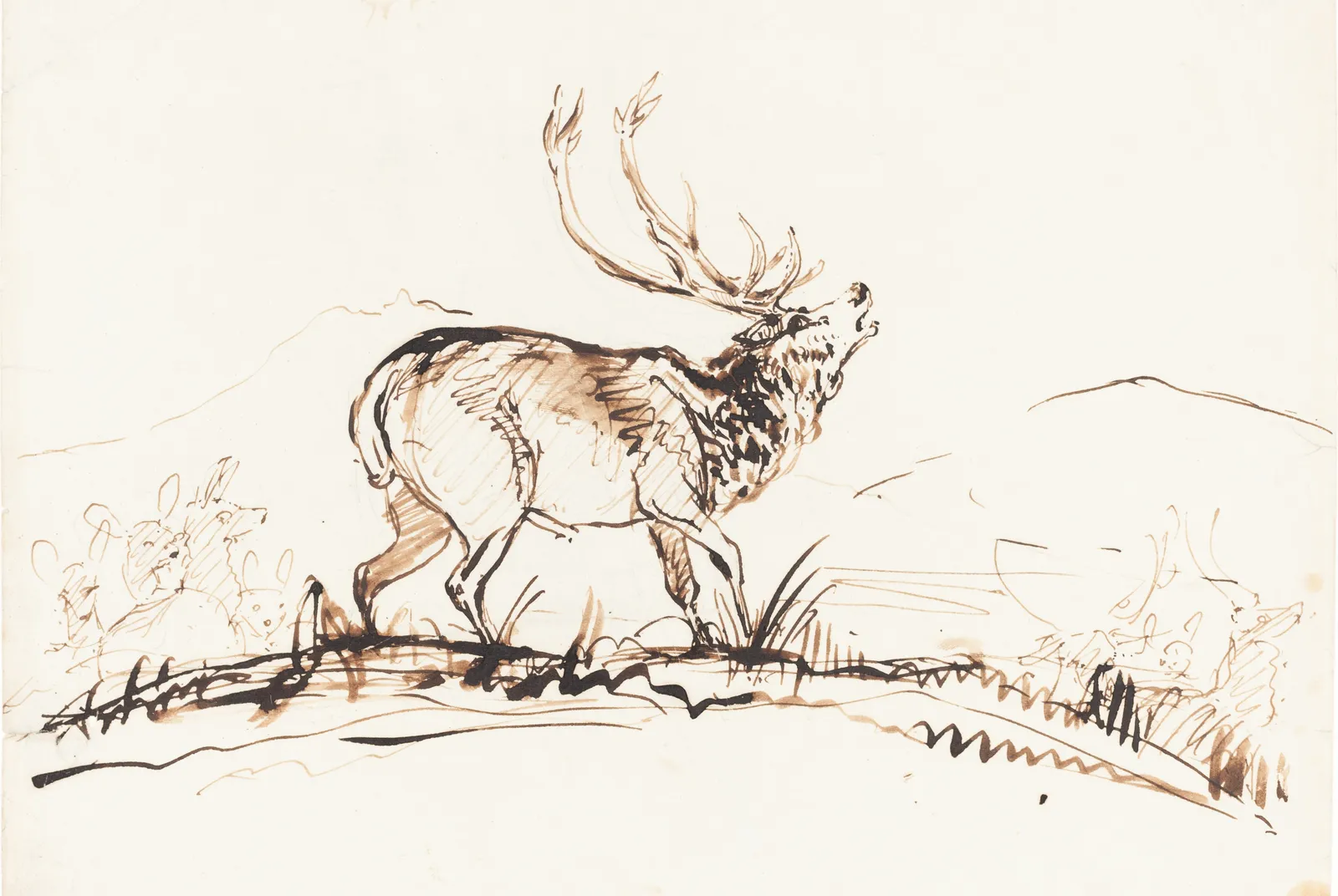 Burlend hert in de Hooglanden – Edwin Landseer