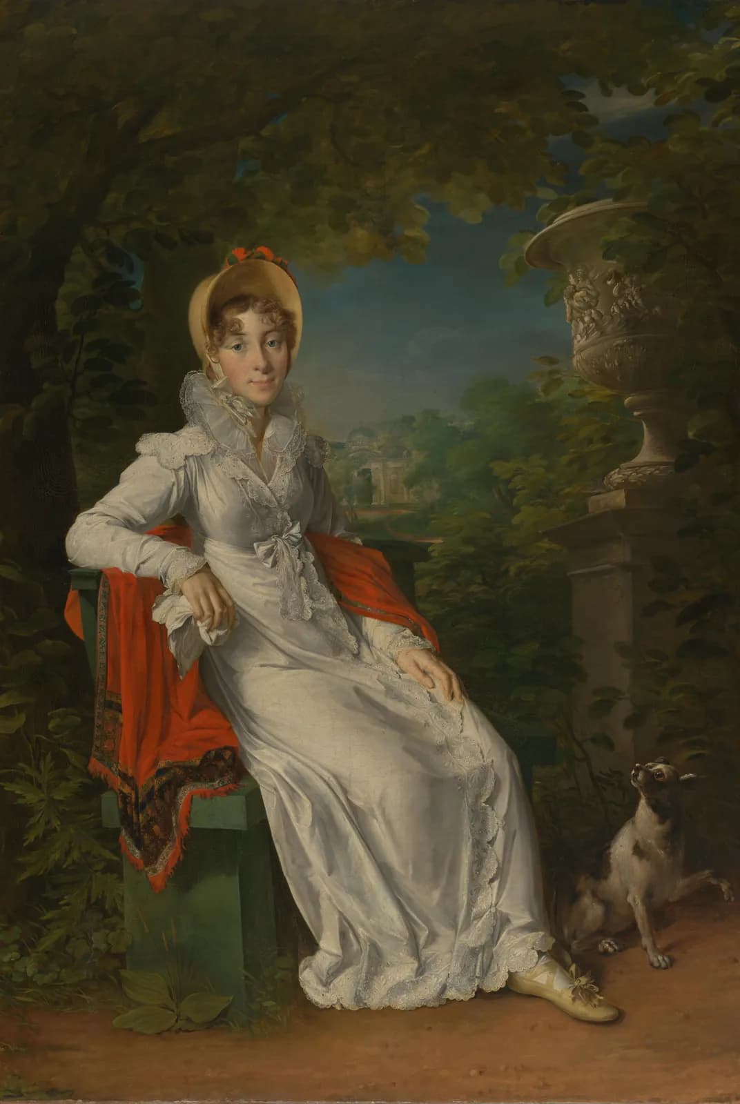 Carolina Ferdinanda Louisa van Sicilië (1798-1870). Echtgenote van Karel Ferdinand, hertog van Berry, in het park van Bagatelle in het Bois de Boulogne bij Parijs – François Gérard