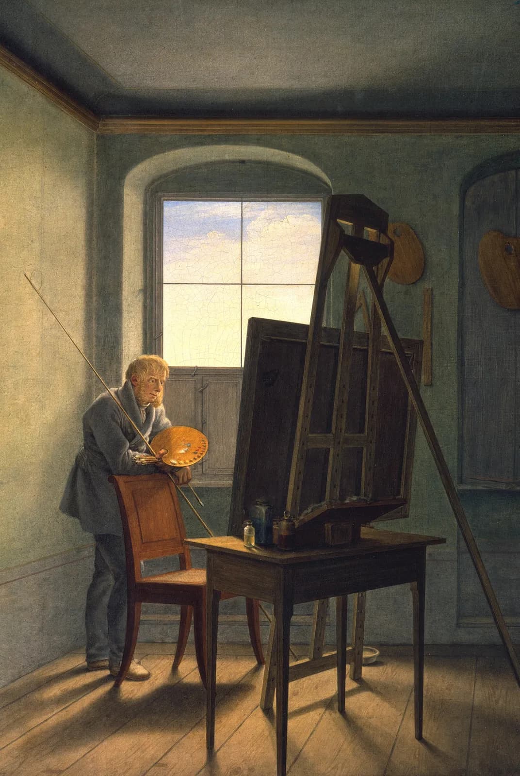 Caspar David Friedrich in zijn atelier (1812) – Georg Friedrich Kersting