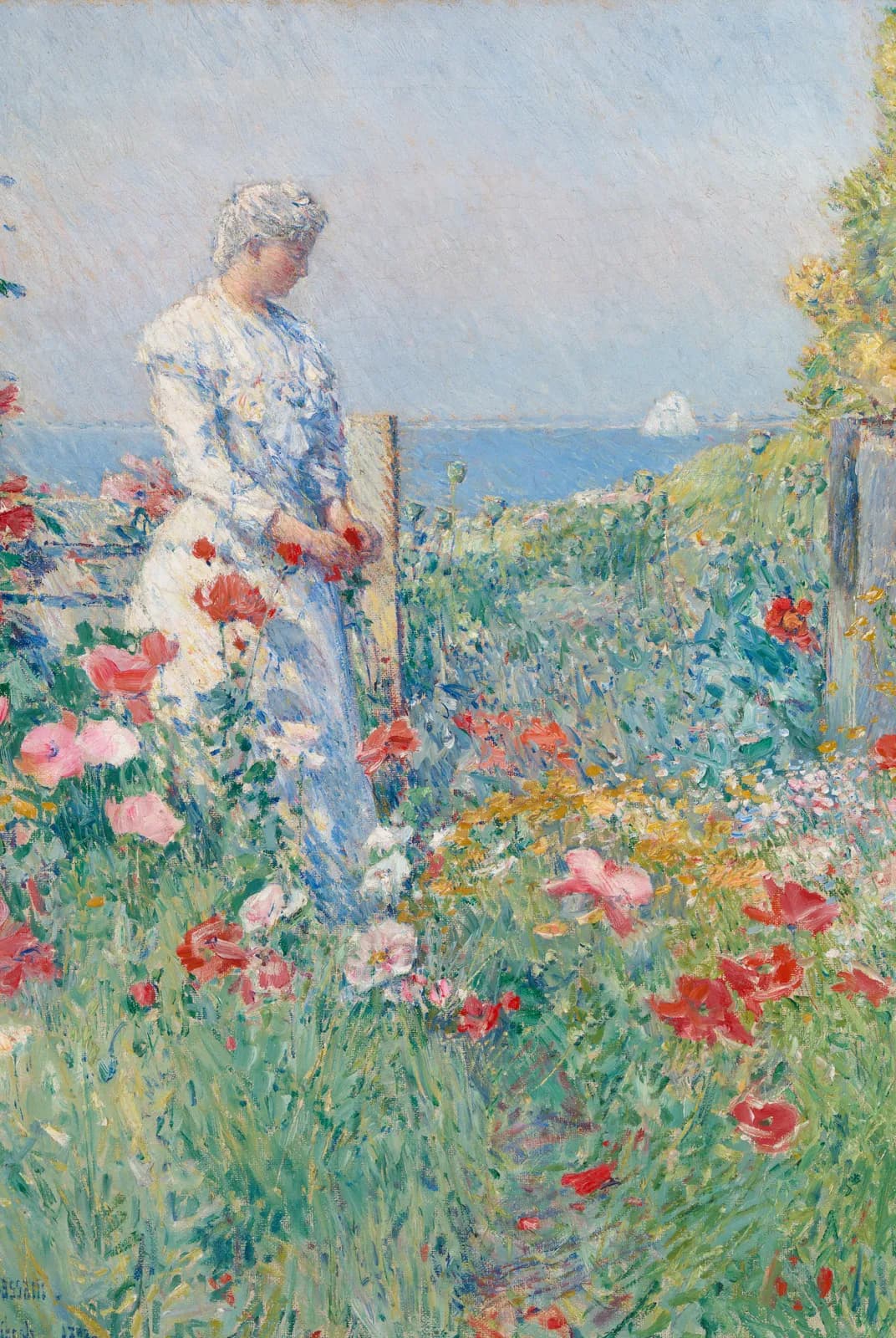Celia Thaxter in haar tuin – Childe Hassam