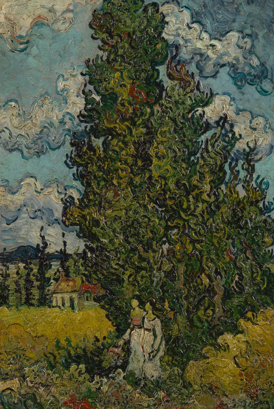 Cipressen en twee vrouwen – Vincent van Gogh