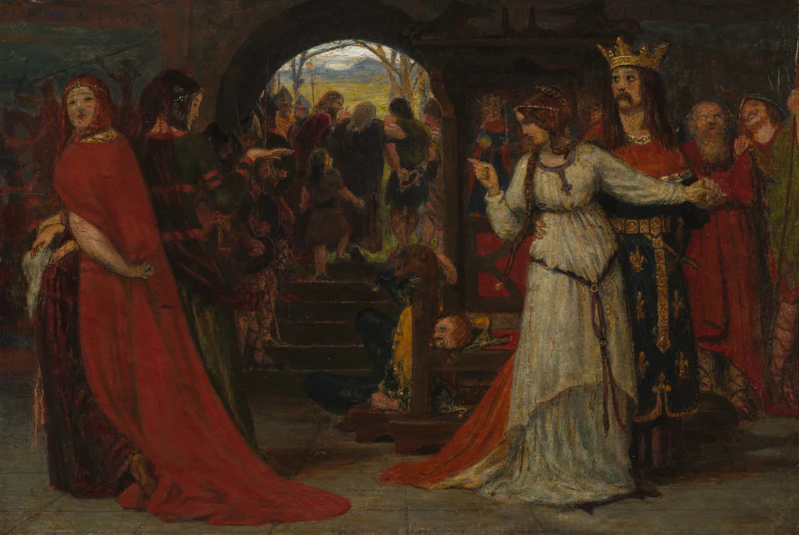 Cordelia neemt afscheid van haar zussen – Ford Madox Brown