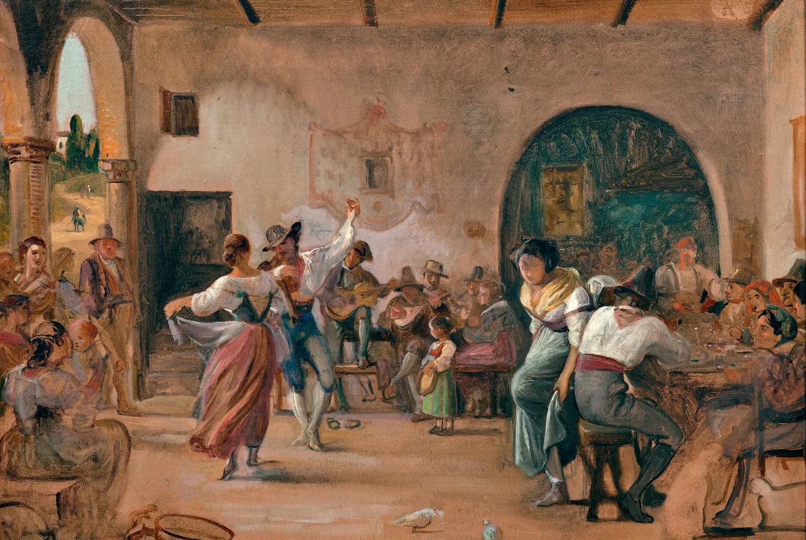 Dans in een Italiaanse osteria – Wilhelm Marstrand