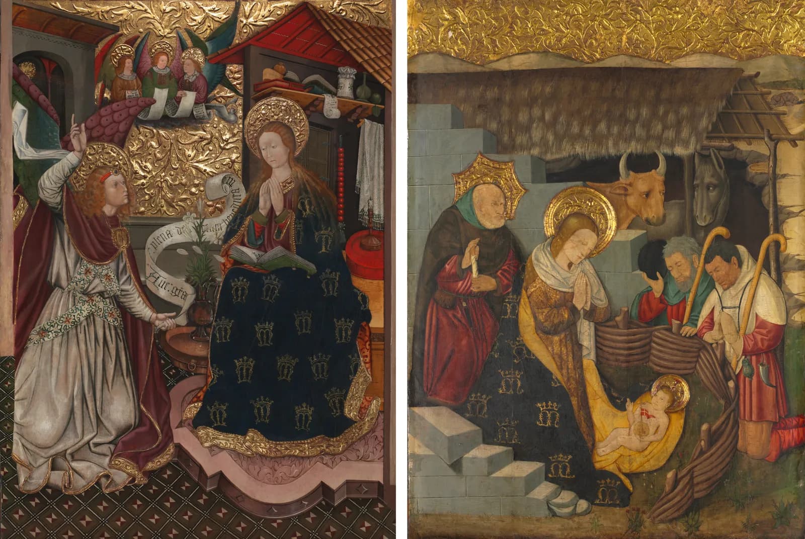 De annunciatie en de geboorte van Christus – Jaume Ferrer the Younger