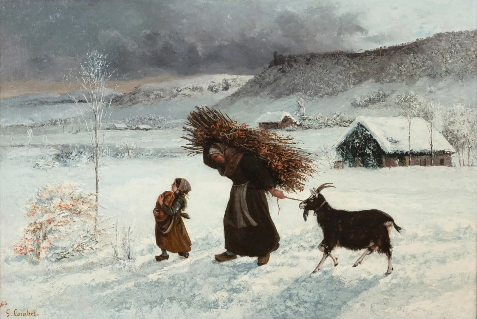 De arme vrouw van het dorp – Gustave Courbet