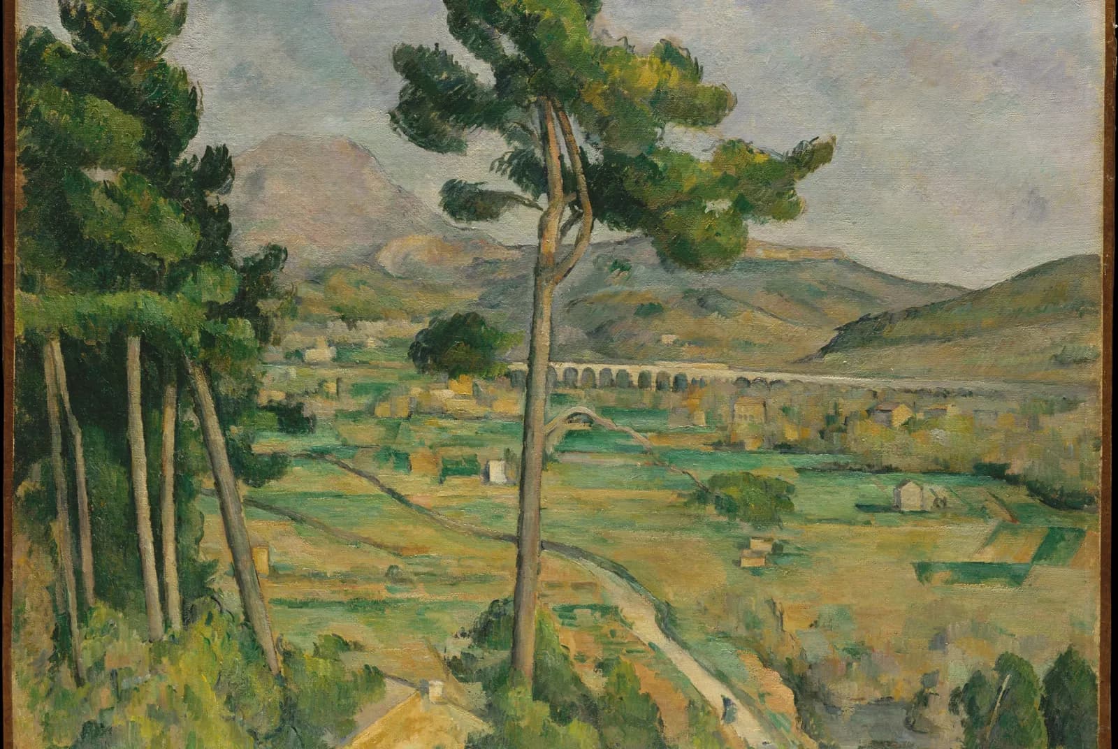 De berg Sainte-Victoire en het viaduct van de Arc-vallei – Paul Cézanne