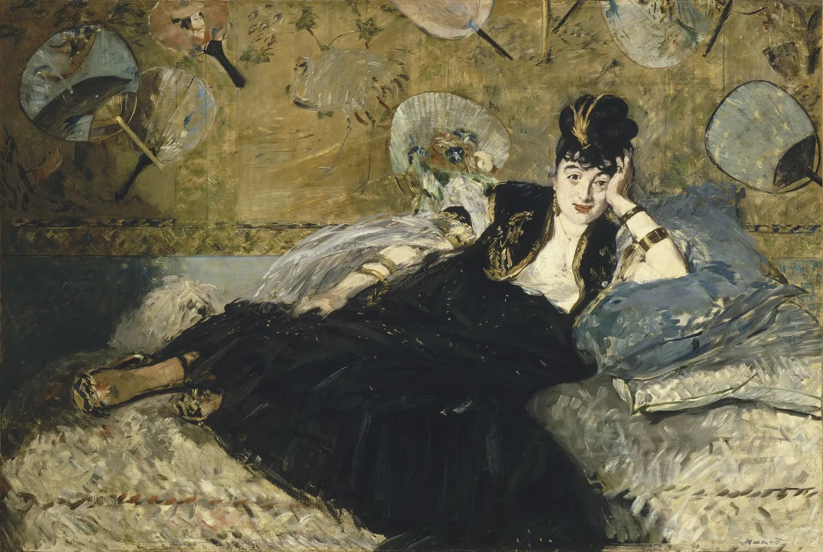 De dame met de waaiers – Édouard Manet